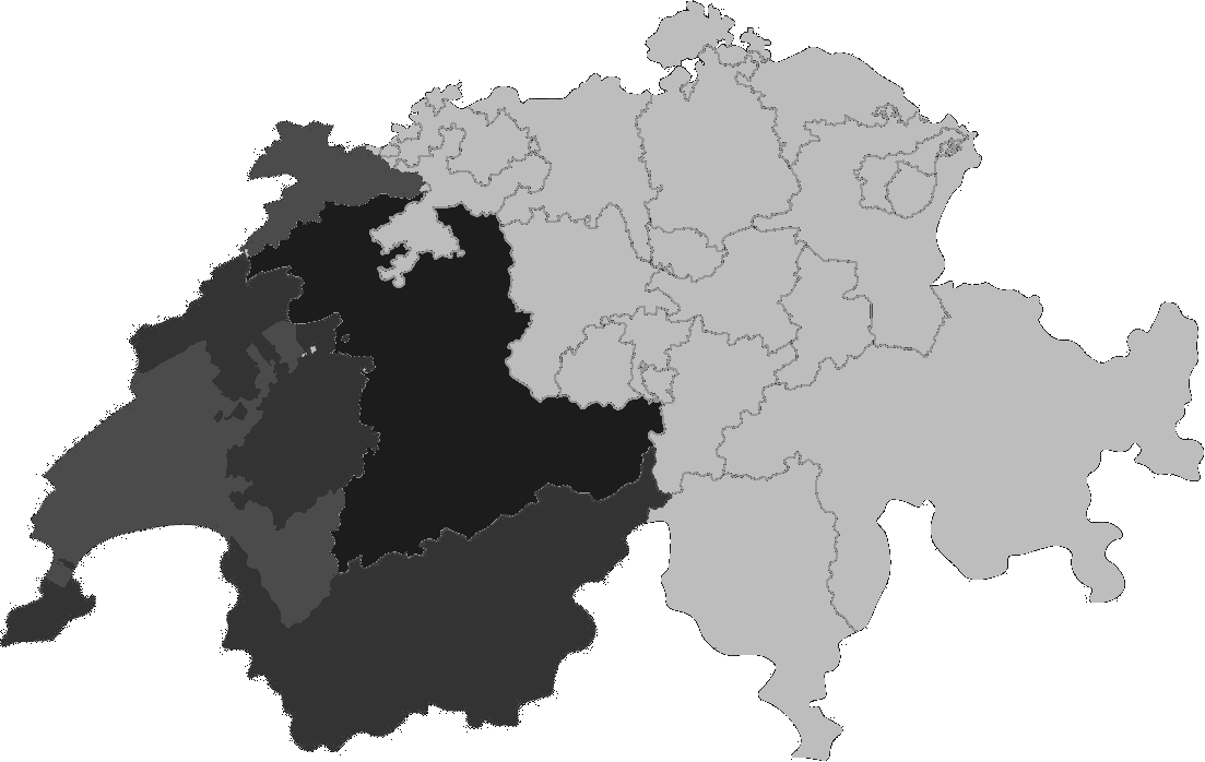 Carte de nos zones d'intervention en Suisse romande